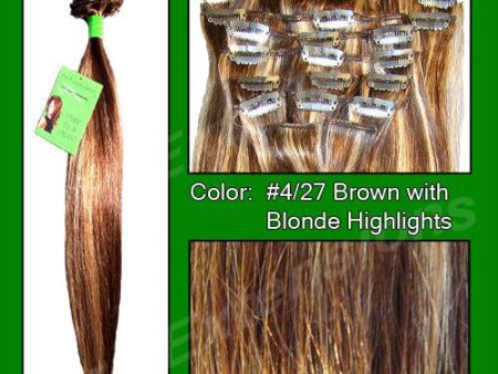 #4-27 Dark Brown w- Golden Blonde Highlight - 24 inch REMI Fashion