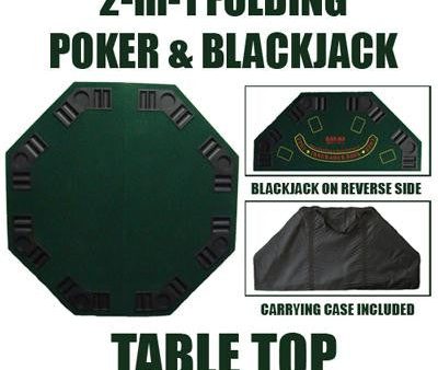 48  Green Octagon Folding Poker and Blackjack Table Top Online