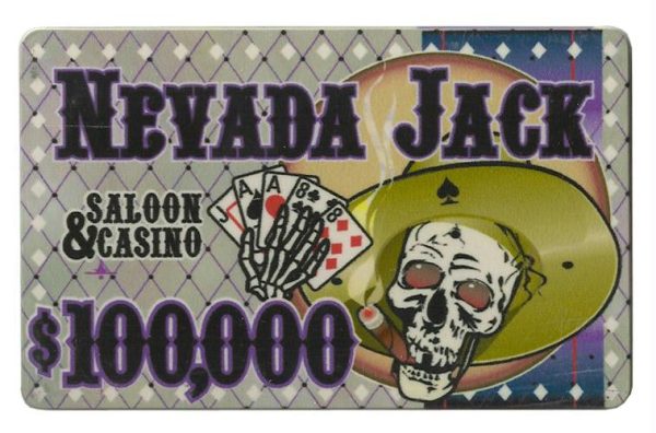 $100,000 Nevada Jack 40 Gram Ceramic Poker Plaque For Discount