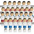 26 Old-Style Foosball Men with Hardware - Red and Blue For Sale