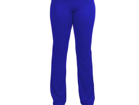 Small Blue Relaxed Fit Yoga Pants Fashion