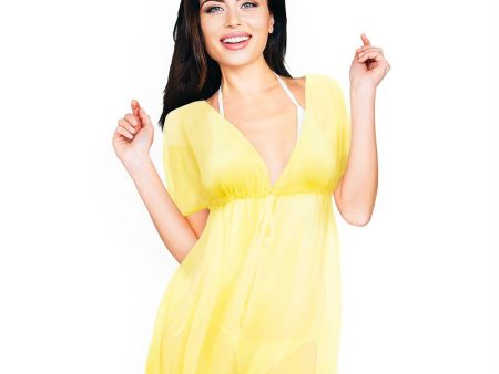 Women s Chic & Sheer Beach Poncho, Yellow Online Hot Sale