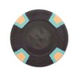 Black Blank Claysmith Double Trapezoid Poker Chip - 10g Cheap