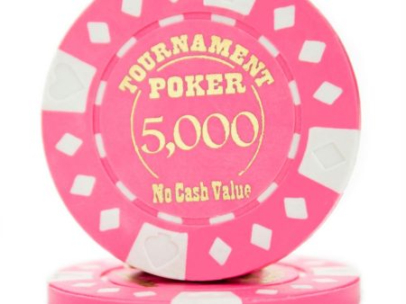 Roll of 25 - Pink - Tournament Hot Stamp Poker Chips 12.5g on Sale