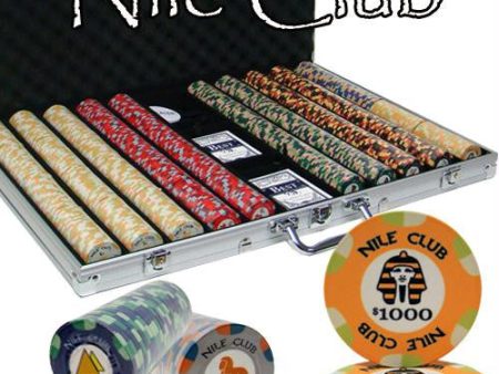 1000 Ct Standard Breakout Nile Club Chip Set - Aluminum Case For Sale