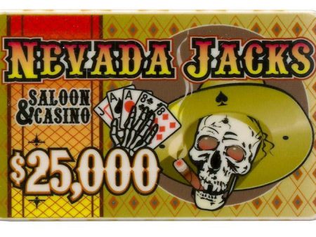 $25,000 Nevada Jack 40 Gram Ceramic Poker Plaque For Sale