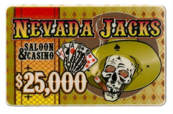 $25,000 Nevada Jack 40 Gram Ceramic Poker Plaque For Sale