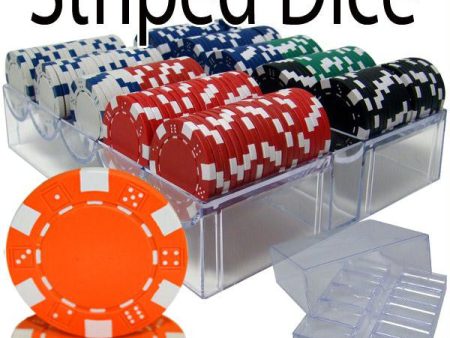 200 Ct - Custom Breakout - Striped Dice 11.5G - Acrylic Tray on Sale