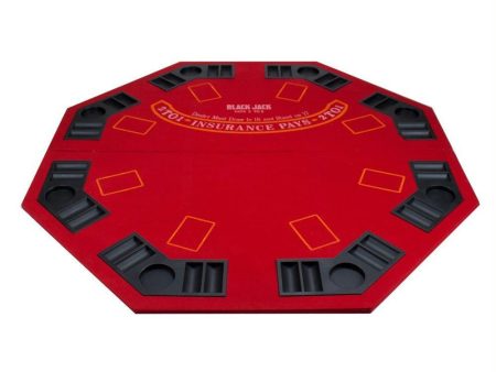 2 in 1 Red Folding Poker & Blackjack Table Top w- Case Fashion