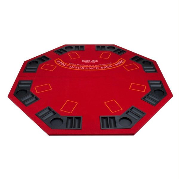 2 in 1 Red Folding Poker & Blackjack Table Top w- Case Fashion