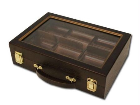 300 Ct Walnut Wooden Case w- See Through Lid Sale