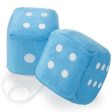 Pair of Blue 3in Hanging Fuzzy Dice For Cheap