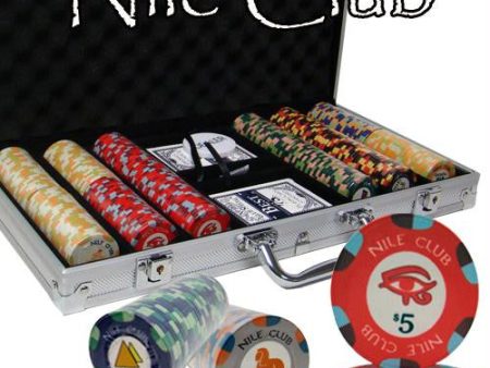 300 Ct Pre-Packaged Nile Club Poker Chip Set - Aluminum Fashion