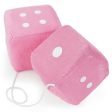 Pair of Pink 3in Hanging Fuzzy Dice Discount