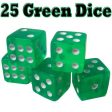 25 Green Dice - 16 mm For Sale