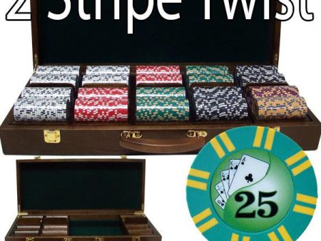 500 Ct - Custom - 2 Stripe Twist 8 G - Walnut Case Cheap