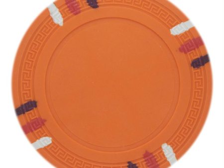 Roll of 25 - Orange Blank Claysmith 12 Stripe Poker Chip - 1 Fashion