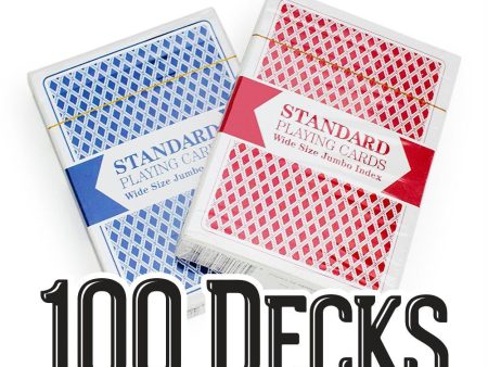 100 Decks Brybelly Playing Cards (Wide Size, Jumbo Index) For Sale