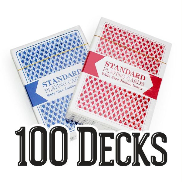 100 Decks Brybelly Playing Cards (Wide Size, Jumbo Index) For Sale