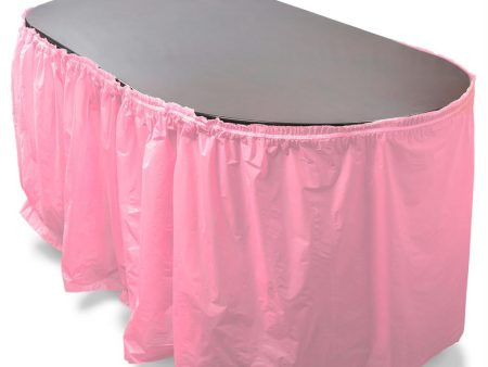 14  Pink Reusable Plastic Table Skirt, Extends 20 + Online