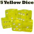 5 Yellow Dice - 16 mm Hot on Sale