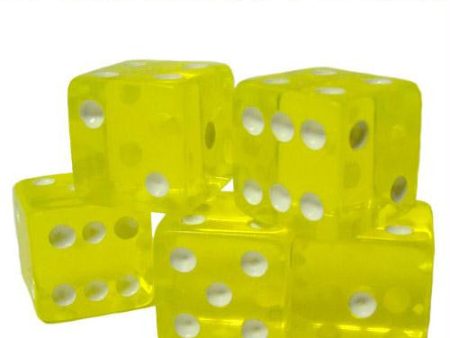 5 Yellow Dice - 16 mm Hot on Sale