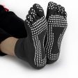 Black Yoga Toe Socks w- Slip-free Silicone Texturizing Beads For Cheap