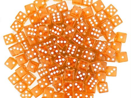 100 Orange Dice - 16 mm Cheap