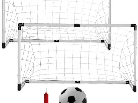 Set of Two Youth Soccer Goals with Soccer Ball and Pump For Sale