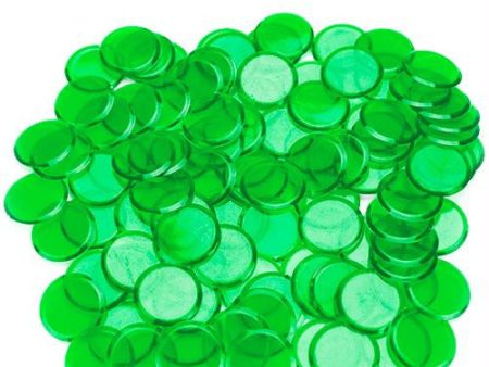 100 Pack Green Bingo Chips Discount