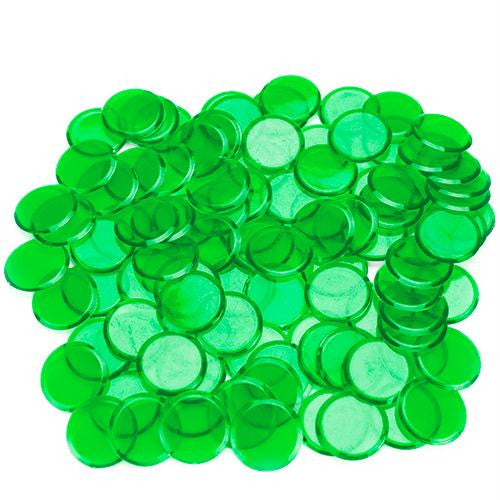 100 Pack Green Bingo Chips Discount