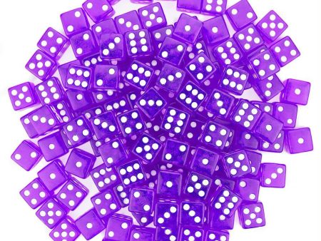 100 Purple Dice - 16 mm Online now