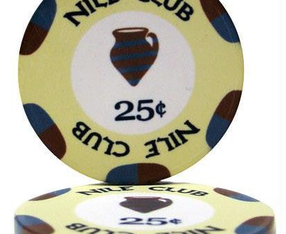 .25¢ (cent) Nile Club 10 Gram Ceramic Poker Chip For Sale