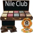 500 Ct Standard Breakout Nile Club Chip Set - Walnut Case Online now